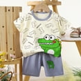 thumbnail image 4 of Gibobby Toddler Outfits for Boys Toddler Boys Outfit Set Short Sleeve Soft Casual Kids 3 6 12 18 24 Months 3-5T Summer Clothes Cotton T Shirts and Elastic Shorts(3-6 Months,Green), 4 of 4