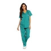 Just Love Women's Medical Scrubs - Six Pocket Set with Comfortable V-Neck and Cargo Pant (Surgical Green, Medium)