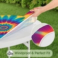 thumbnail image 5 of Colorful Tie Dye Mandala Pattern Round Fitted Tablecloth with Elastic Edge,Dining Table Cover Waterproof,Outdoor Round Tablecloth for Camping,Dining,Indoor and Outdoor, 5 of 7