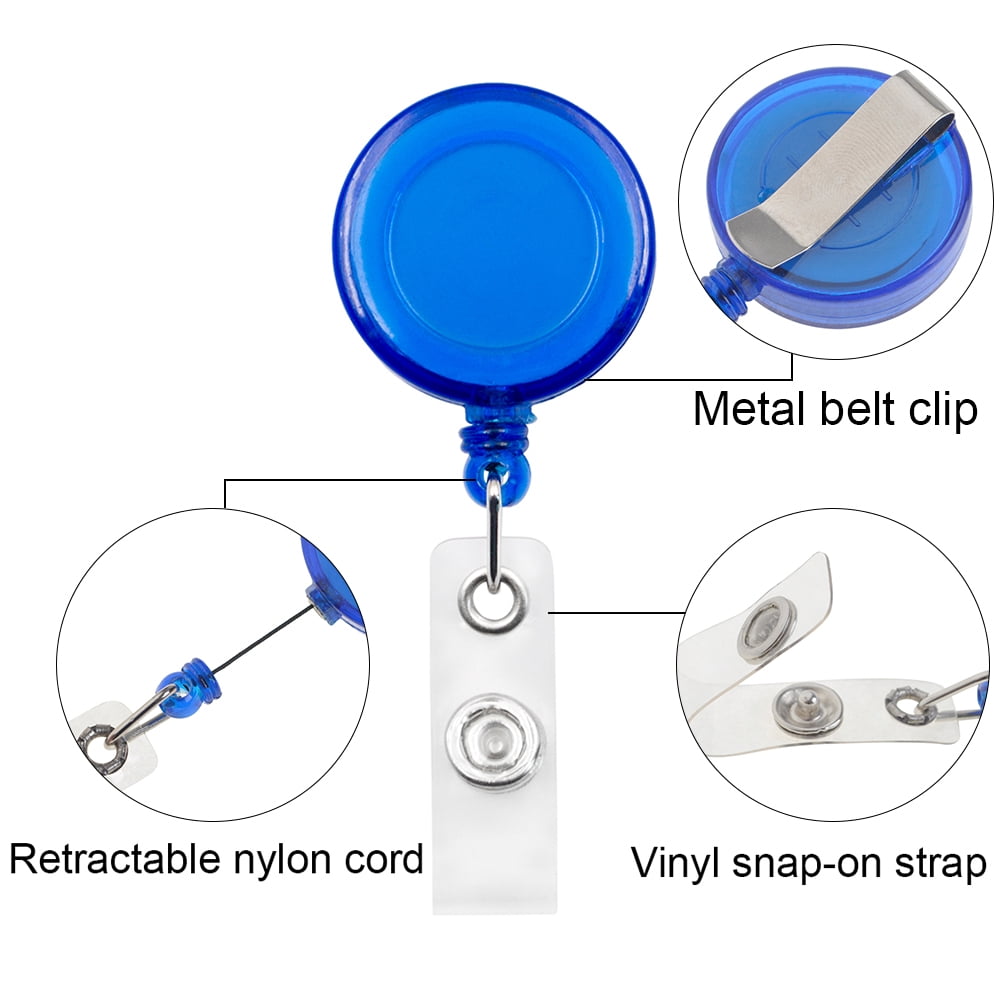 Muka 100 Pcs Assorted Retractable Badge Holder Retracting Card Reel