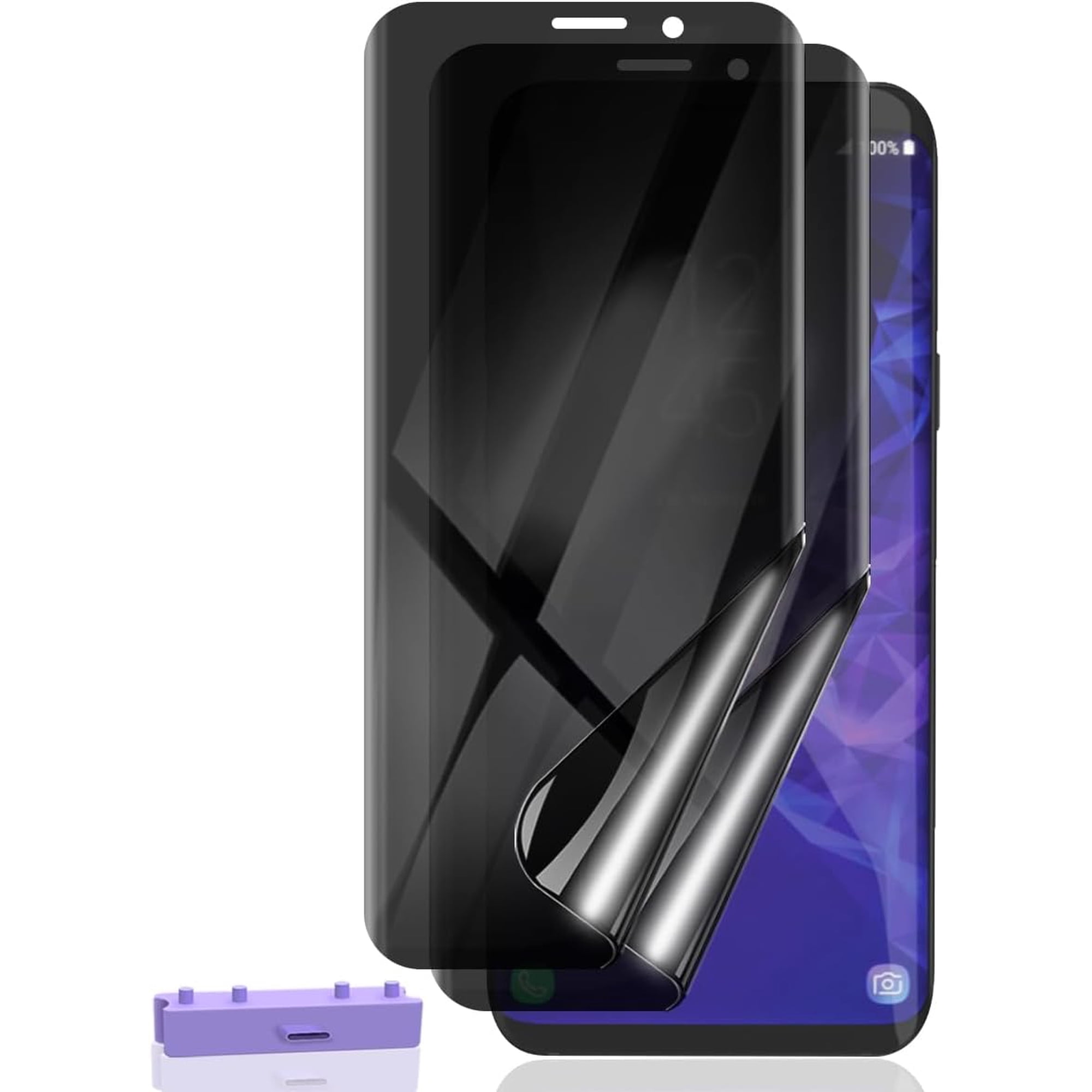 2-Pack Samsung Galaxy S9 Privacy Screen Protector, Anti-Spy Flexible TPU Film, Self-Healing, Anti-Scratch, Not Tempered Glass