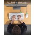 thumbnail image 3 of Ergonomic Wireless Keyboard & Mouse Combo - Rechargeable Type-C, Cushioned Wrist Rest, 7.28” Phone Holder, Silent Mouse, 2.4G Lag-Free for Windows/Mac,White, 3 of 9