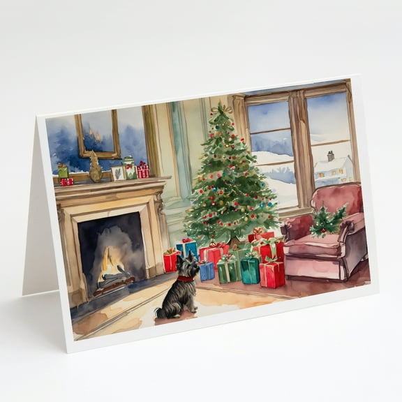 Cairn Terrier Christmas Greeting Cards and Envelopes Pack of 8 7 in x 5 in
