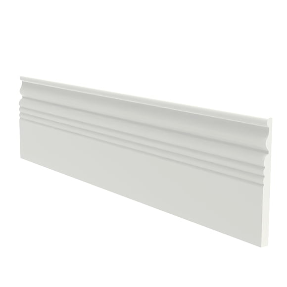 FixtureDisplays® 1 x 0.5 x 96" Premium MDF Bottom Molding –Custom Length available, 1-inch Height, White Primer, Smooth Paintable Finish , Make to Order 90 Days 10254 x 50PK