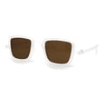 thumbnail image 3 of Mens Retro Rectangle Color Lens Hippie Plastic Sunglasses Clear Brown, 3 of 4