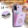 thumbnail image 3 of REQO Phone Case for Samsung Galaxy A21S Wallet Cell Cover with Tempered Glass Screen Protector and Crossbody Strap Ring Stand RFID Credit Slot Card Holder Leather A 21S Women Men Girls Purple, 3 of 7