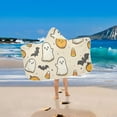 thumbnail image 2 of Yayeee Kids Hooded Towels Toddler Soft Absorbent Beach Bathing Wrap 50" x 23.5", Halloween Cute Ghosts, 2 of 5