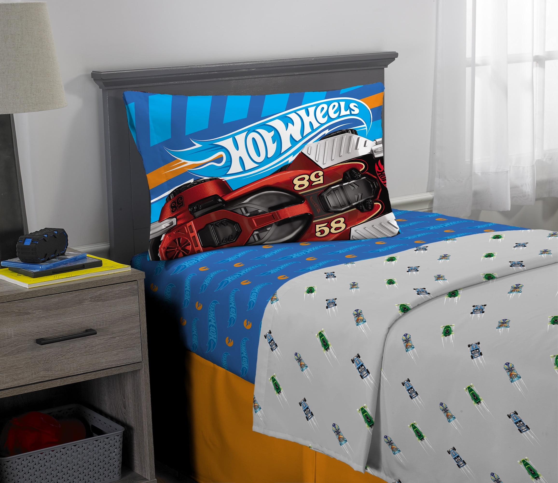 Hot Wheels Sheet Set, Kids Bedding, 3Piece Twin Size