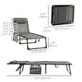 thumbnail image 2 of CoSoTower Chaise Longue Pliante d'Extérieur, Chaise Longue Inclinable avec Dossier Réglable et Oreiller Amovible, Gris Mixte, 2 of 7
