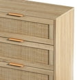 thumbnail image 6 of 51.18"6-Drawers Rattan Storage Cabinet Rattan Drawer,for Bedroom,Living Room,Natural, 6 of 8