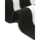 thumbnail image 5 of Vestido de suéter INSPIRE CHIC para mujer, de manga larga, a rayas, con cuello en V, corte A, por encima de la rodilla, tejido de punto acanalado, S negro y blanco, 5 of 6