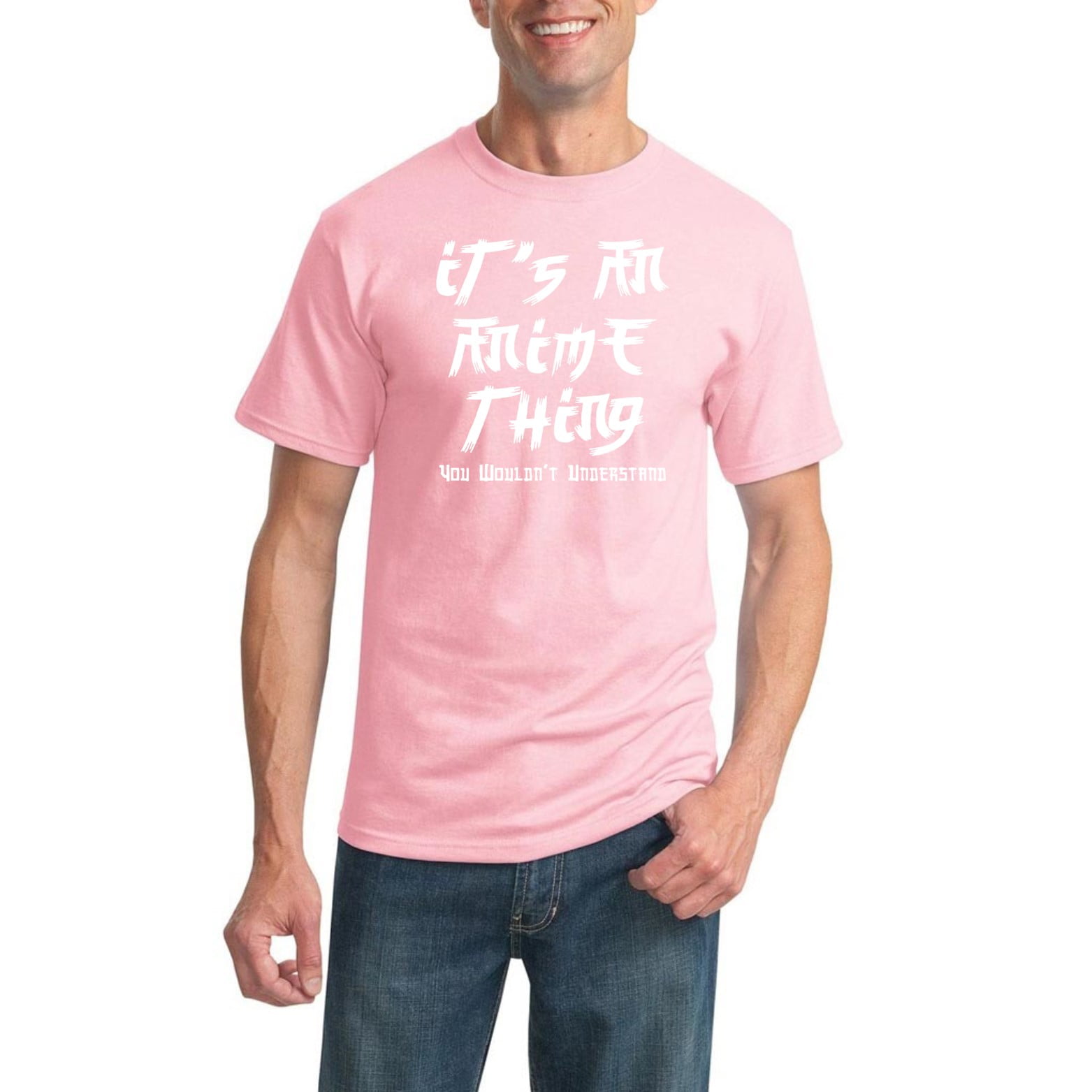 Mens Humor Graphic T-Shirt, Light Pink 