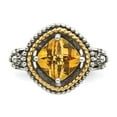 thumbnail image 5 of 14K Two-Tone Gold Ring Band Gemstone Yellow Citrine Cushion, 5 of 6