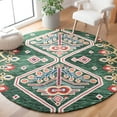 thumbnail image 2 of SAFAVIEH Aspen Eirann Southwestern Wool Area Rug, Green/Ivory, 7' x 7' Round, 2 of 8