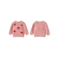 thumbnail image 2 of Miaouyo 0-3T Toddler Baby Girls Knit Christmas Fall Sweaters Long Sleeve Round Neck Bow Candy Cane Embroidery Knitwear, 2 of 9