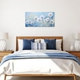 thumbnail image 3 of ZHONGYUTONG Dandelion Wall Art Large Blue and White Flower Painting Floral Picture Canvas Textured Artwork Print Wall Decor for Home Office Framed (18.00" x 36.00"), 3 of 5