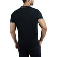 thumbnail image 2 of CULTURA Men's Short Sleeves 100% Cotton Polo With Jaquard Rib And Chest Rib Pocket, Black/White, L, 2 of 10