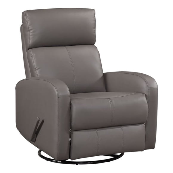 Lexicon Sorrento Leather Swivel Glider Reclining Chair in Mocha