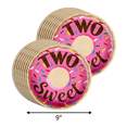 thumbnail image 2 of Two Sweet Donut Girls 2nd Birthday Party Supplies - Donut Birthday Party Supplies 64 Piece Tableware Set Includes Large 9" Paper Plates Dessert Plates, Cups and Napkins Kit for 16, 2 of 9