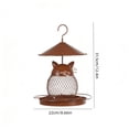 thumbnail image 3 of Metal Hanging Bird Feeder,Cute Cat Mesh Food Dispenser,Unique Profile Art Design for Courtyard Landscape,Home Garden Decor,Outdoor Bird Feeding,Brown, 3 of 7