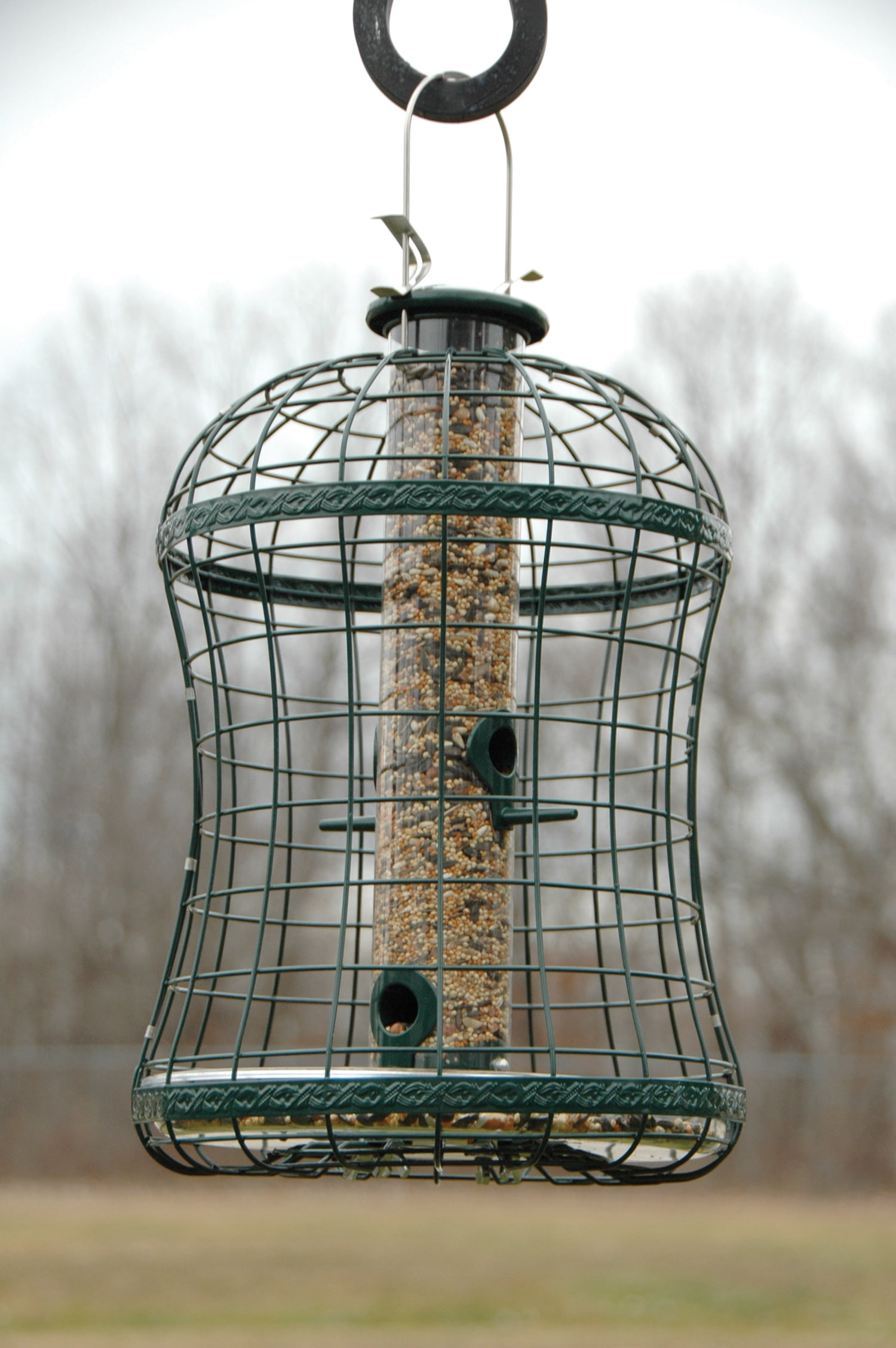 Woodlink Squirrel Resistant Plastic Tube Bird Feeder with Metal Cage