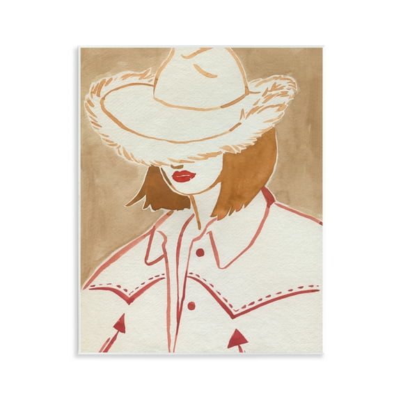 Stupell Industries Western Fashion Woman People Painting Unframed Art Print Wall Art, 11 x 14