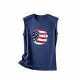 thumbnail image 4 of Wycnly 4th of July Tank Top for Women Independence Day Patriotic Tshirts Loose Fit Breathable Vest Summer Baseball US Flag Print Round Neck Sleeveless Fashion Blouses Navy s, 4 of 6