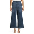 thumbnail image 4 of Time and Tru Women's High Rise Wide Leg Crop Utility Jeans, 26.5" Inseam, Sizes 2-20, 4 of 6