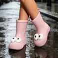 thumbnail image 4 of Womens and Girls 3D Cartoon Big Eyes Mid Calf Rain Boots Non Slip Waterproof PVC Wellies for Park Gardening Rainy Outdoor Pink 30, 4 of 8