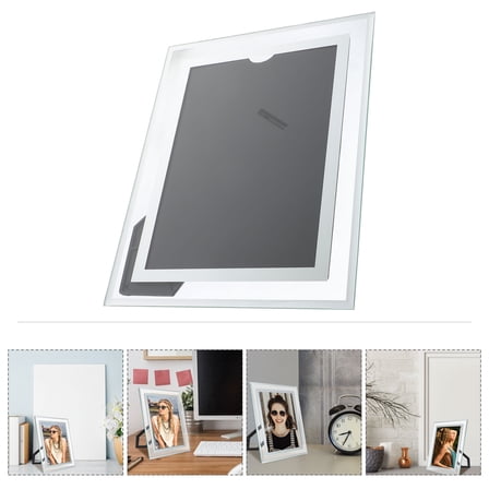 Standing Picture Frames Crystal Photo Wedding Decor for Desk Gold