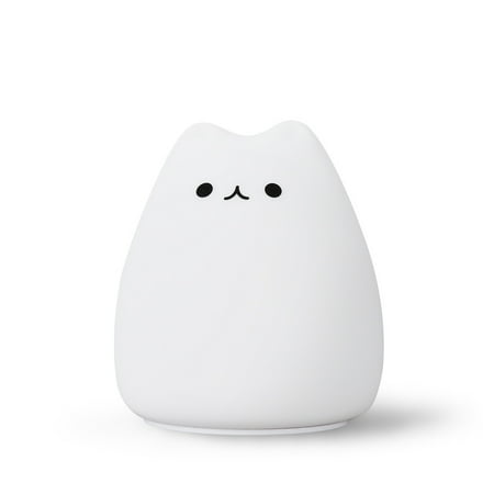 

LED Night Lights Cat Silicone Cute Night Light with Touch - Portable and Color Changing Bright Night Lamp