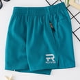 thumbnail image 6 of Ankle Shorts for Girl Boys Athletic Stretchy Shorts with Zipper Pockets Kids Lightweight Running Basketball Soccer Shorts Swim Trunks Green 8-9Y, 6 of 9