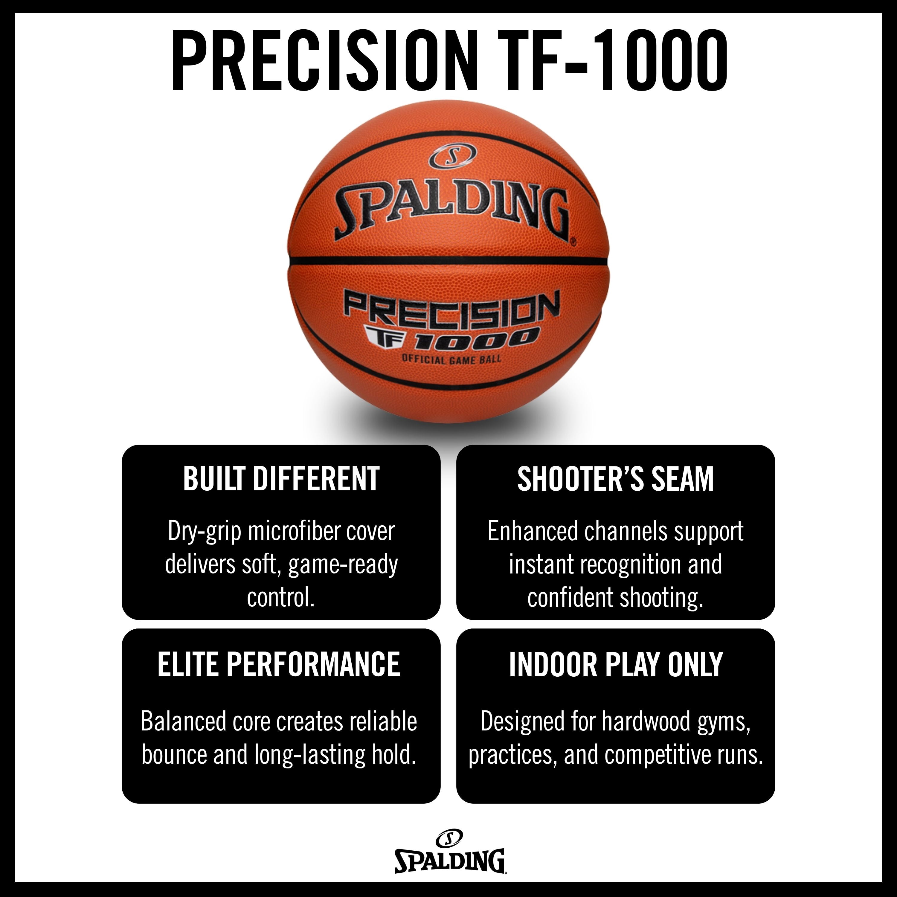 Spalding Precision TF-1000 Indoor Game Basketball - 29.5"