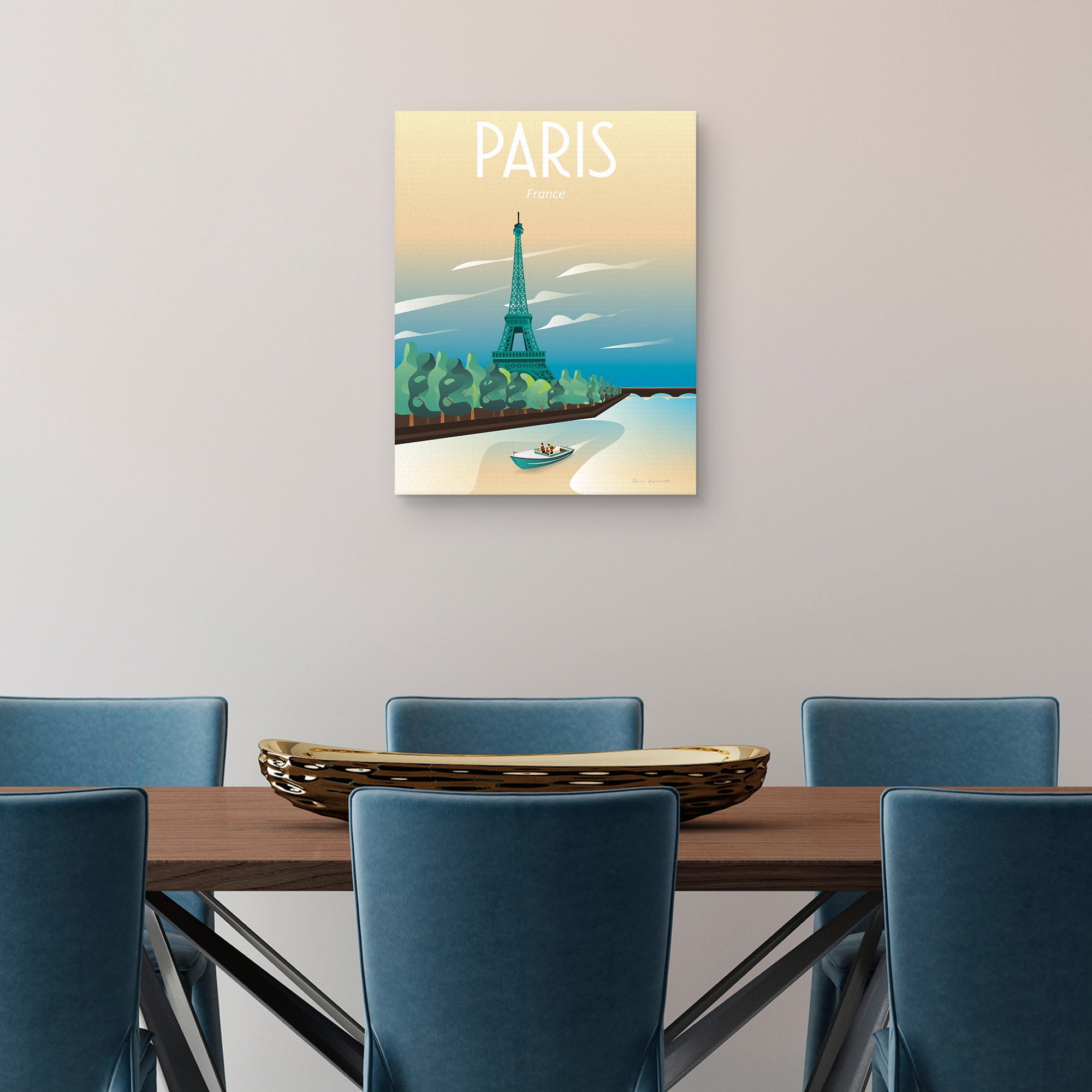Masterpiece Art Gallery Paris Cities Canvas Art Print, 22" x 28", by Omar Escalante