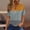 Yellow, variant on Giftesty Blouses for Women Dressy Casual Women's Casual Printed Color Short-Sleeved Button V-Neck Top Blouse