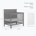 thumbnail image 3 of Dream On Me Ava 4-in-1 Convertible Mini Crib, Steel Grey, 3 of 9