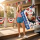 thumbnail image 4 of Independence Day Garden Flag Arrival Digital Printed Linen Flag Outdoor Yard Decoration, 4 of 6
