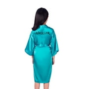 Bridal Party Robes w Bride, Bridesmaid, Maid of Honor & Flower Girl Prints, Toddler-4XL Size, Satin Getting Ready Robes