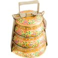 thumbnail image 1 of Handmade Stainless Steel Tiffin Box (Yellow, Three Tiers), 1 of 1