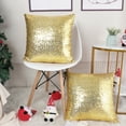 thumbnail image 4 of PiccoCasa 2 Pcs Sparkling Sequin Throw Pillow Covers 18" x 18'' Gold, 4 of 8