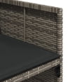 thumbnail image 6 of vidaXL 9 Piece Patio Dining Set with Cushions Gray Poly Rattan, 6 of 9