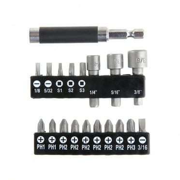 Hyper Tough 19 Piece Screwdriver Bit Set with Magnetic Bit Guide AU85046N, Material Steel, Count per Pack