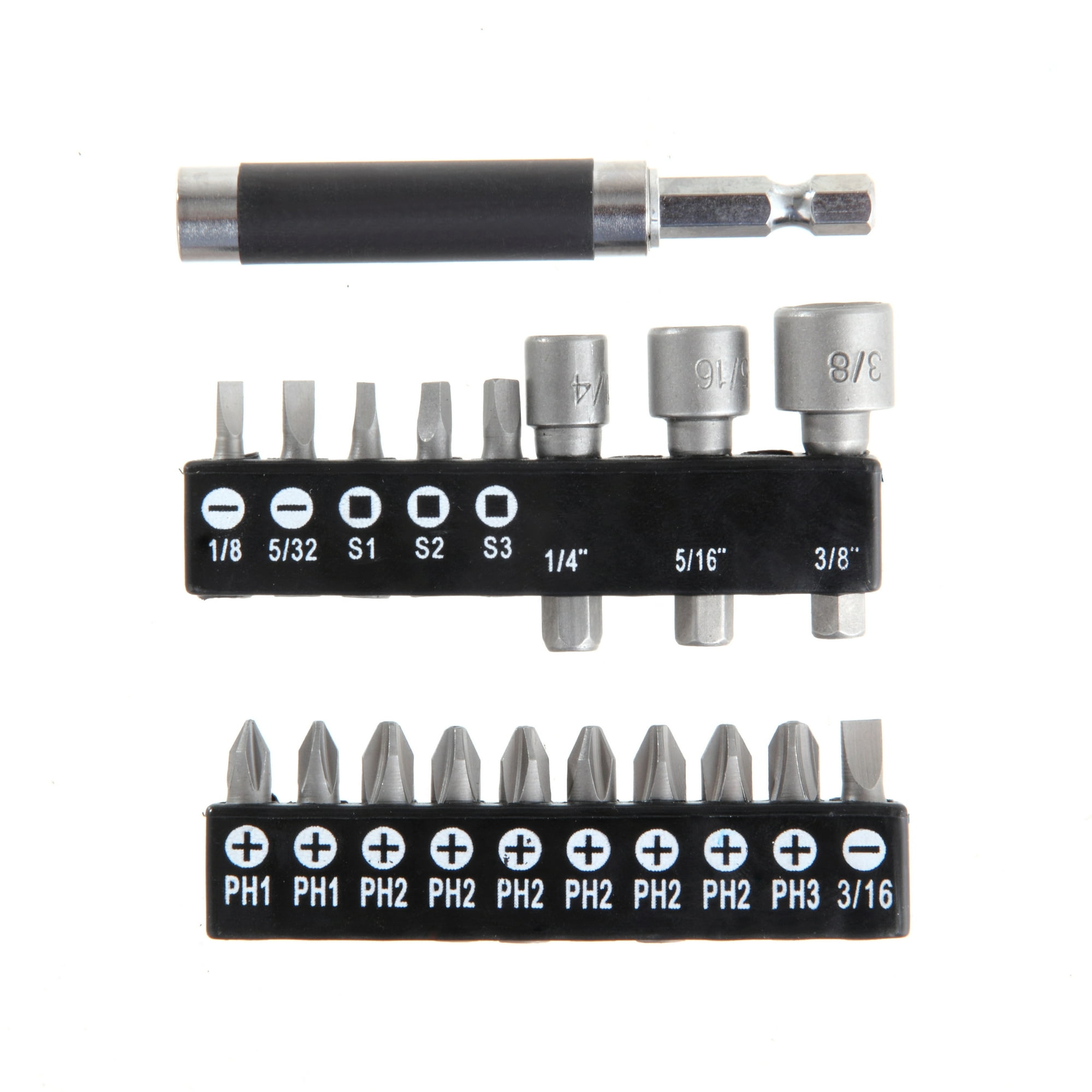 Hyper Tough AU85046N 19-Piece Screwdriver Bit Set with 3 in Magnetic Bit Guide