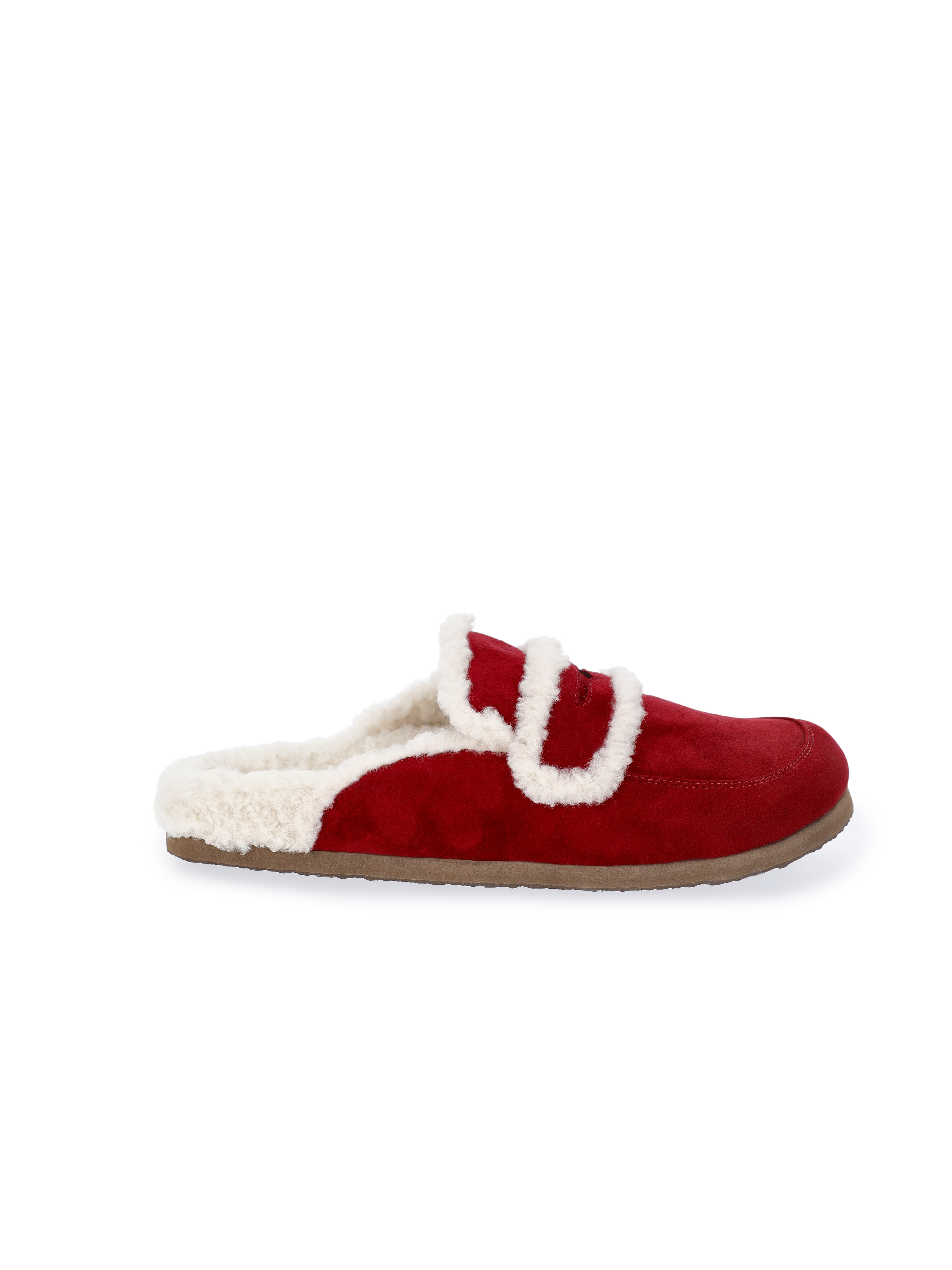 Time and Tru Women's Faux Shearling Slide On Loafers