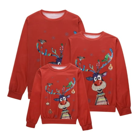 

Family Christmas Pajamas Christmas Man Daddy Print Blouse Tops Sleeve Long Family Clothes Pajamas
