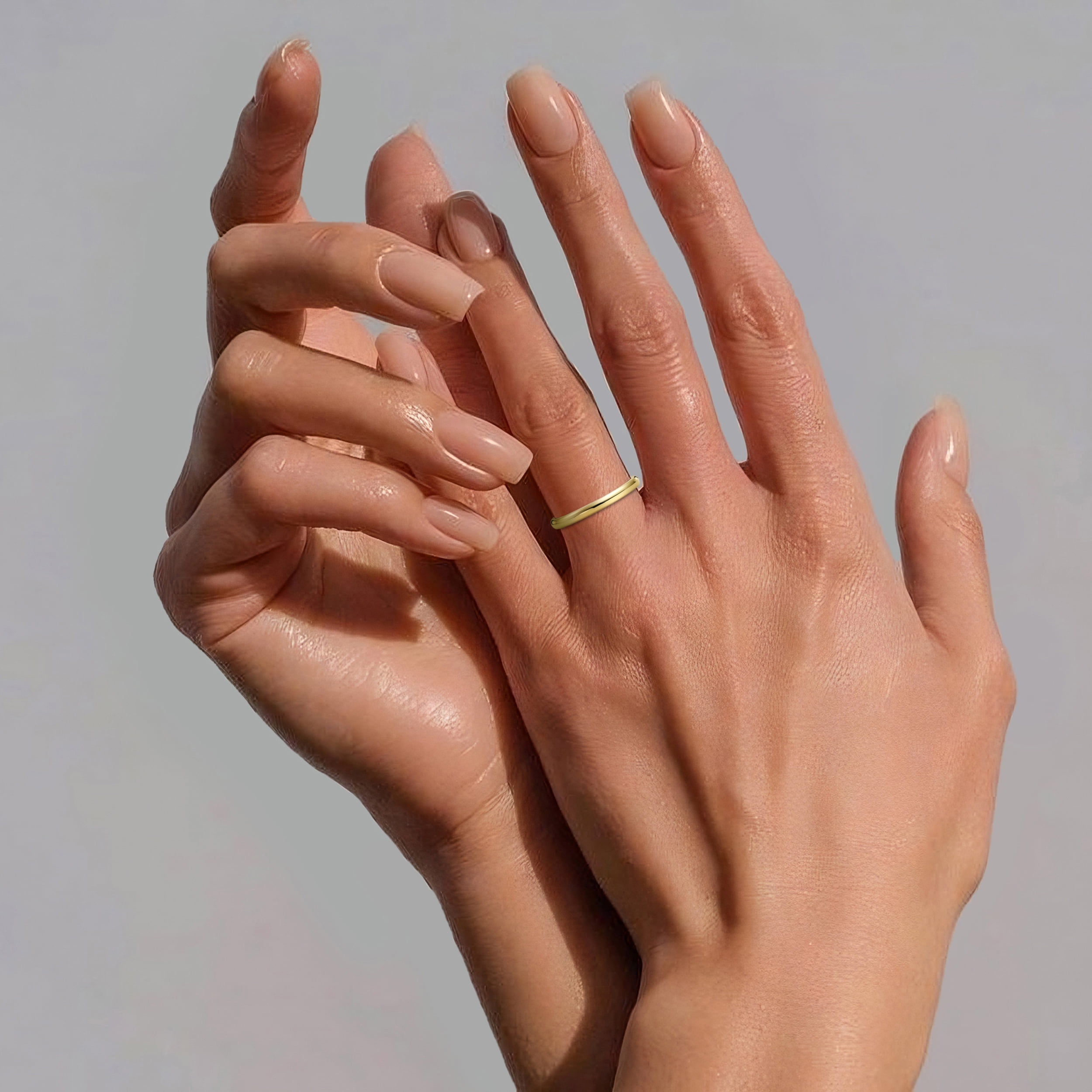 Women's 10K Yellow Gold 2mm Traditional Plain Wedding Band (Available Ring Sizes 4-10) Sz 8.5
