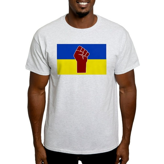 CafePress - Ukrainian Flag With Fist T Shirt - Men's Classic Graphic T-Shirt
