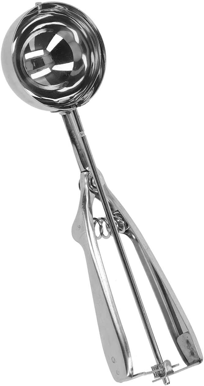Stainless Steel Ice Cream Scoop With Trigger Release – Cookie & Melon Baller, Dishwasher Safe, With Hanging Loop