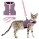 thumbnail image 4 of Arnés para caminar para mascotas, chaleco, correa segura para el pecho, acolchado, transpirable, decoración de entrenamiento, cuerda de tracción, accesorios para ropa, rosa L Eigraketly PT000592-02, 4 of 7
