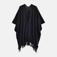 thumbnail image 2 of Gyujnb Knitted Shawl Tassel Long Plus Size Autumn and Winter Outer Wear Neck Cape Cloak, 2 of 3